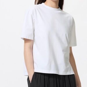 Uniqlo AIRism COTTON SHORT SLEEVE T-SHIRT- White, Medium
